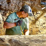 Nick Laracuente, bourbon archaeologist, on an excavation.