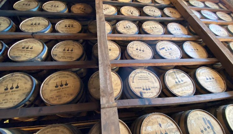 bourbon barrels at Woodford Reserve