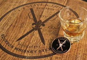 Stave & Thief Society Coin and Logo Bourbon Barrel