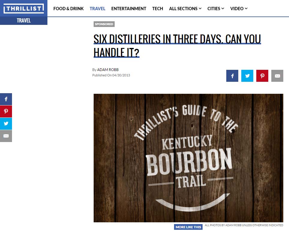 Thrillist Guide to Six Distilleries in Three Days