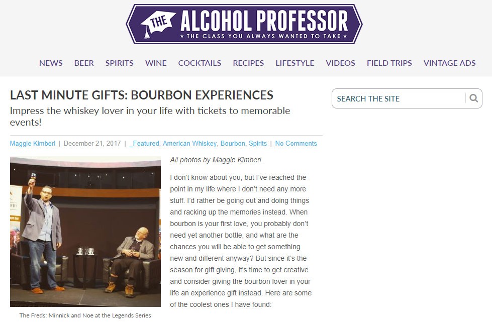 Alcohol Professor: Last Minute Gifts – Bourbon Experiences