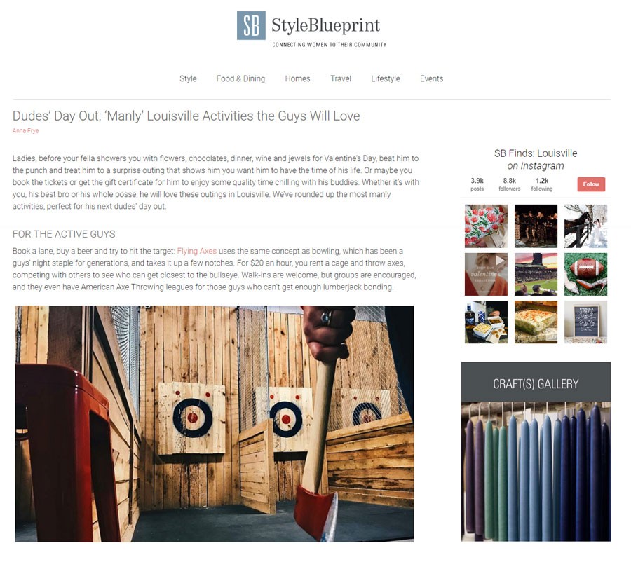 StyleBlueprint article on Louisville activities for guys