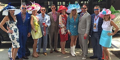 Derby Week Tour Group with Derby Hats