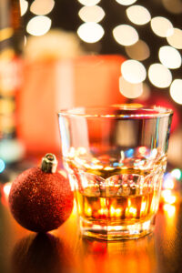 Christmas Whiskey Cocktail with Ornament