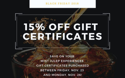Black Friday 2018: Mint Julep Experiences Gift Certificates Are 15% Off For A Limited Time