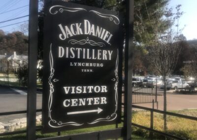 Jack Daniel's distillery visitors center sign