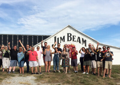 group of people on a Jim Beam Bourbon Tour