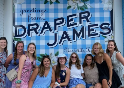 bachelorette group visiting draper james on nashville mural tour