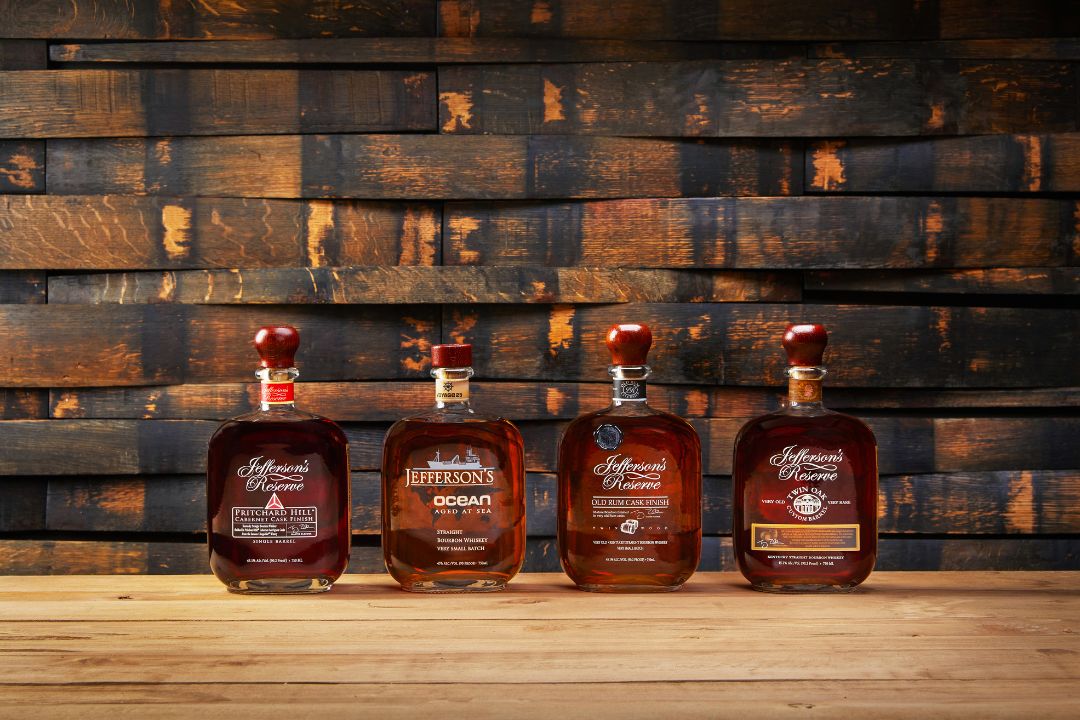 four bottles of bourbon from Jefferson's Reserve