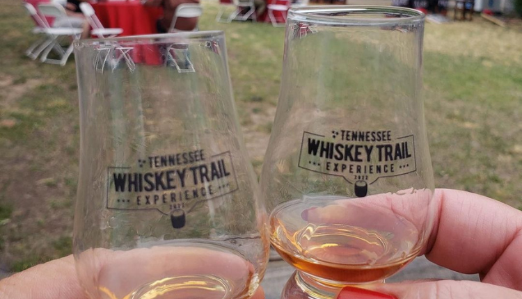2 whiskey tasting glasses that say Tennessee Whiskey Trail experiences