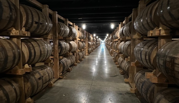 barrel room at Uncle Nearest Whiskey Distillery