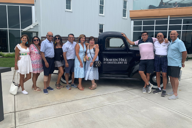 group on bourbon tour to heaven hill distillery from louisville