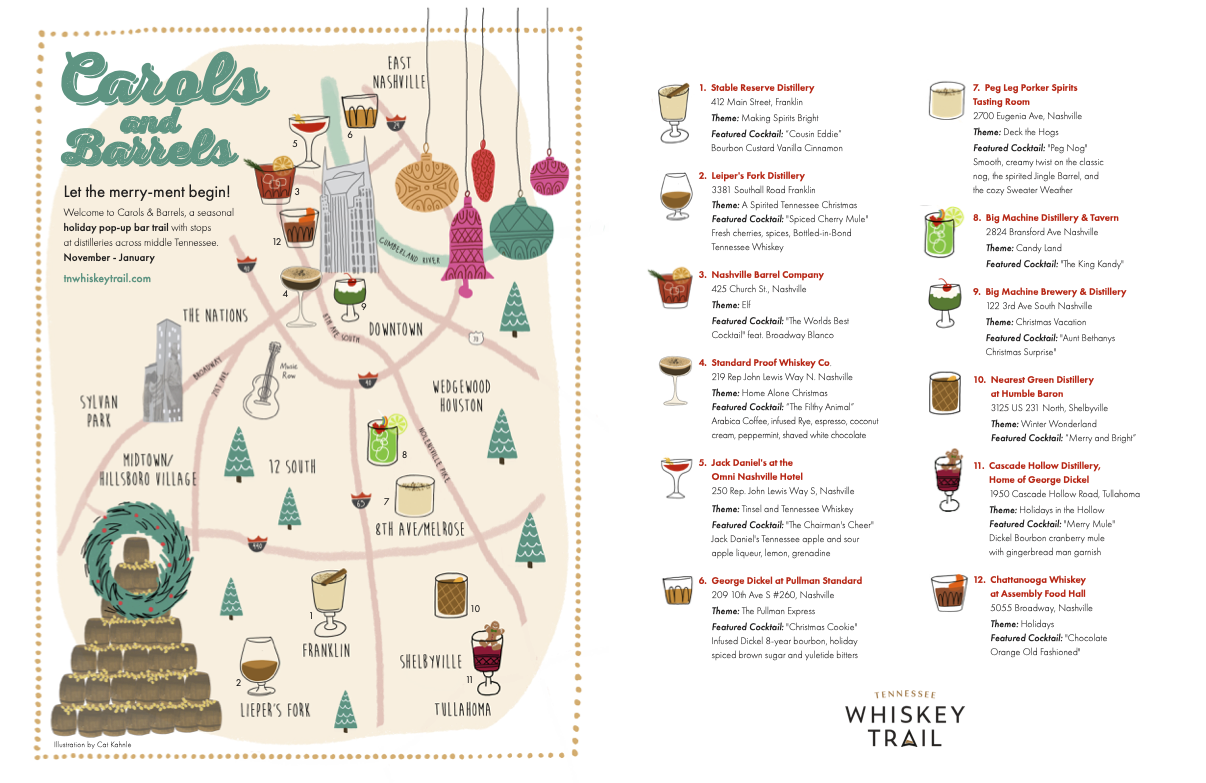 carols and barrel tn whiskey trail map