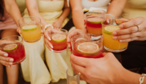 girls drinking margaritas on guided tour of nashville