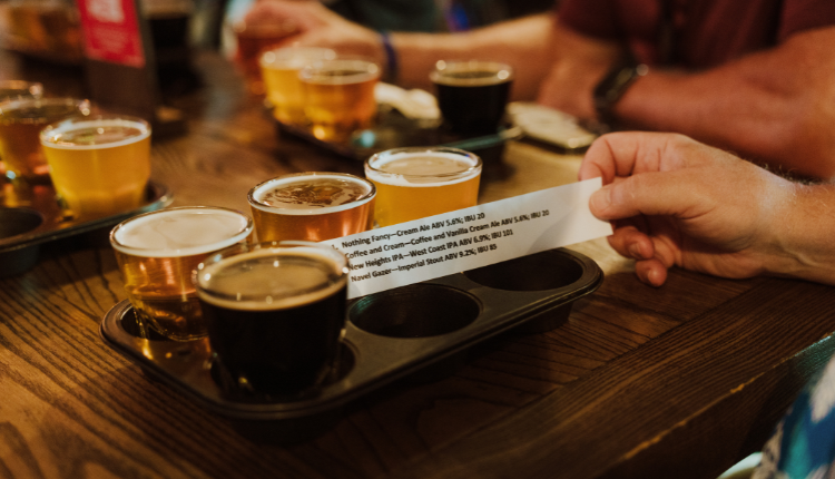 flight of craft beer in nashville