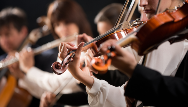 Violin in orchestra 